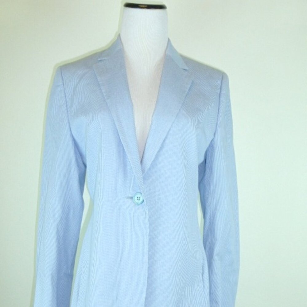 vintage ISAIA NAPOLI blue pinpoint BLAZER i42 8 10 cotton Italy